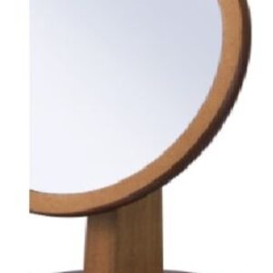 10" Brown Round Framed Makeup Shaving Tabletop Mirror
