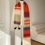 Rainbow Dopamine Mohair Tassel Scarf - Image 2