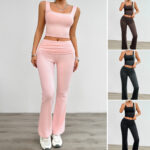 Women's Fashion Casual Solid Color Vest Body-hugging Suit - Image 2