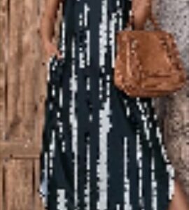 Women's Tie Dye Tank Max Dress Sleeveless V Neck Asymmetrical Split Hem Dresses With Pocket Vacation Dress