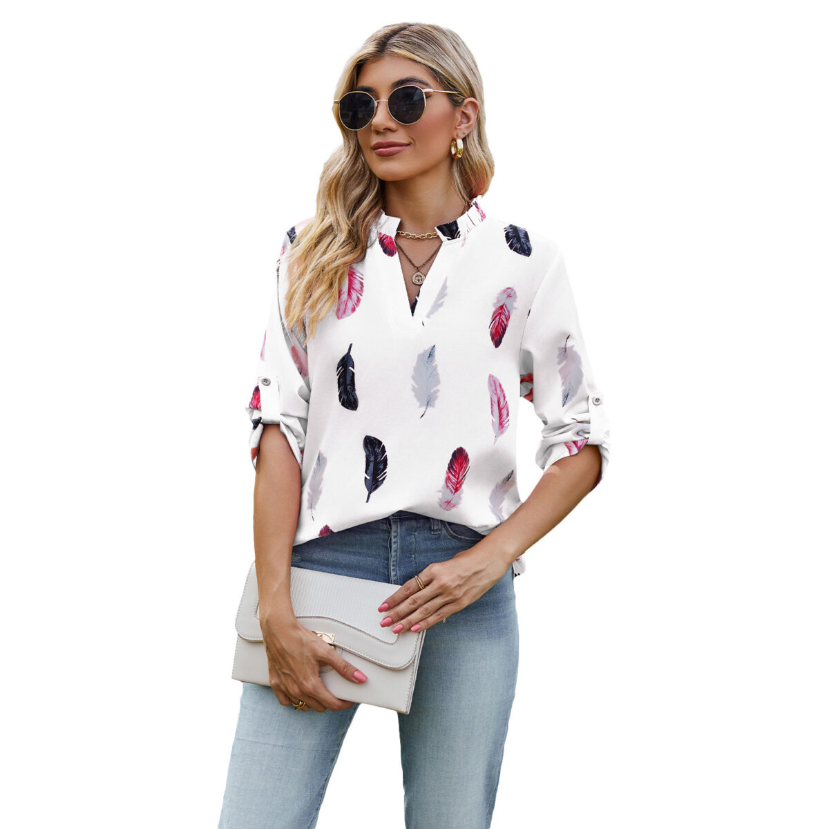 Feather Print Shirt - Image 5