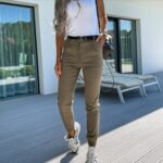 Double Oblique Washed Cotton Fabric Pocket Slim Fit Fashion Casual Cropped Pants - Image 8