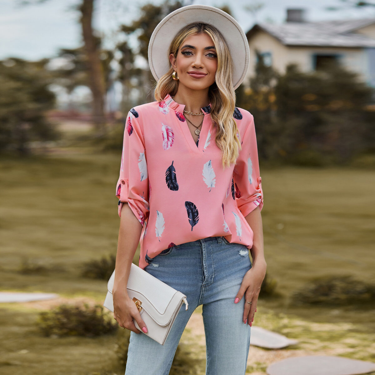 Feather Print Shirt - Image 7