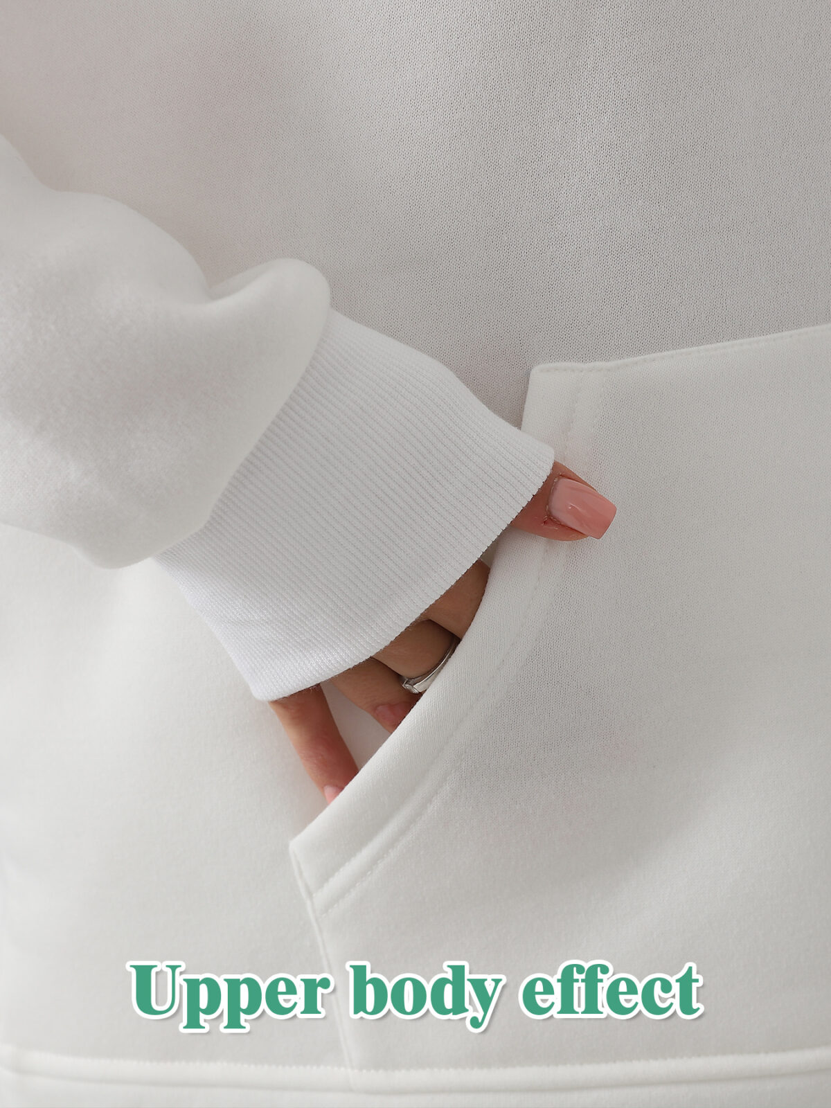 Women's Fashionable Casual Solid Color Long Sleeved Sweatshirt Set - Image 4