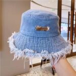Jean Fisherman Hat Women's Spring And Summer Thin Washed Old Frayed Edge Bucket Hat Outdoor - Image 8