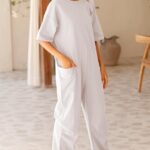 Women's Stretch V-neck Jumpsuit With Pockets - Image 4