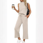 Sleeveless Top Wide Leg Cropped Pants - Image 4