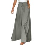 Women's Fashion Wide Leg Elastic Waistband Wide Leg High Waist Long Dress Pants - Image 8