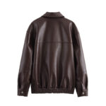 Fashion American Style Motorcycle Clothing Vintage Loose Lapels Zipper Bomber Jacket - Image 2