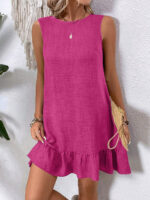 Summer Ruffle Dress Fashion Loose Sleeveless Straight Beach Dresses For Women - Image 9
