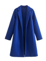 Women's Casual Woolen Lapel Non-buckle Overcoat Coat - Image 3