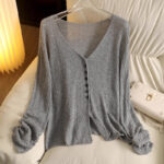 Women's Linen Cardigan With Skirt Collar Thin Hollow Breathable - Image 3
