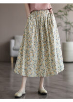 Artistic Floral Washed Cotton Sweet Neighbor's Beautiful Printed Skirt - Image 4