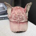 Waste Soil Wind Y2g Doberman Ear Baseball Cap Worn Looking Washed-out Denim - Image 6