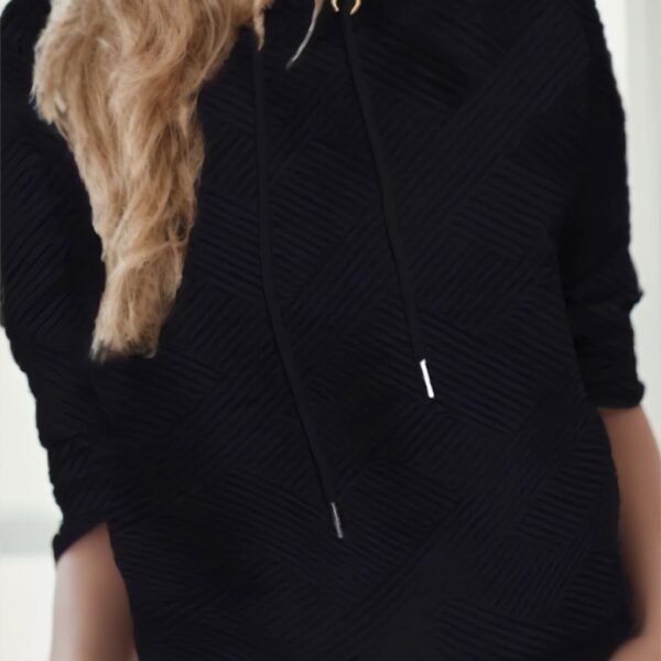 Neck Drawstring Pullover Sweatshirt