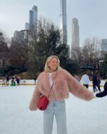 Women's Round Neck Long Sleeve Faux Fur Coat - Image 6