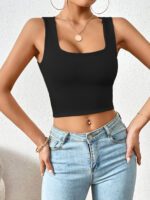 Square Collar Short Slim Vest - Image 6