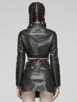 Women's Dark Sweet Cool Short Leather Coat - Image 4