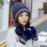 Cozy Knit Fleece-Feel Beanie With Ear Flaps & Pompom Warm Winter Hat For Women Perfect For Skiing & Outdoor Activities - Image 10
