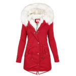 Women's cotton padded jacket with white collar - Image 7