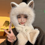 Autumn And Winter Cute Furry Fox Ear Hat - Image 3