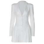 Deep V Cardigan Short Ruffled Dress Women - Image 5