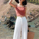 Loose And Thin Cotton And Linen Women's Drape High-waist Straight Long Pants - Image 2