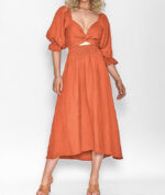 Women's Clothing V-neck Half Sleeves Front And Back Wearable Type Dress - Image 4