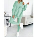 Women's Solid Color Vest Hoodie And Pants Set - Image 2