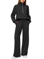 Solid Color Long-sleeved Sweater Trousers Suit Women's Suit - Image 5