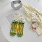 Retro Personality Breathable Glass Silk Socks Japanese Bright Color Socks - Image 5