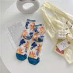 Retro Personality Breathable Glass Silk Socks Japanese Bright Color Socks - Image 2