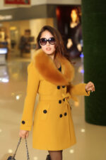Mid-length Winter Coat With Woolen Collar And Double-breasted Coat - Image 4
