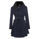 Women's Slim Mid-length Woolen Coat, Double-breasted Padded Coat - Image 4