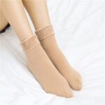 Autumn and winter socks men and women wild tube socks imitation nylon floor socks plus velvet thick snow socks - Image 6
