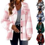 Women's Fashion Jacket Button Plush Coat