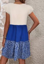 Color Block Dalma Print Frilly Dress - Image 3