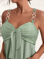 Women's Clothing Elegant Solid Color Metal Strap Pocket Short Casual Jumpsuit - Image 4