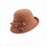 Women's French-style Elegant Retro Woolen Bowler Hat Curling Bow - Image 9