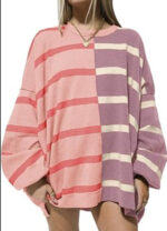 Striped Knitted Long-sleeved Sweater For Women - Image 8