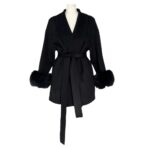 Cuff Detachable Fox Fur Cashmere Coat - Image 8