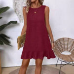 Summer Ruffle Dress Fashion Loose Sleeveless Straight Beach Dresses For Women - Image 4