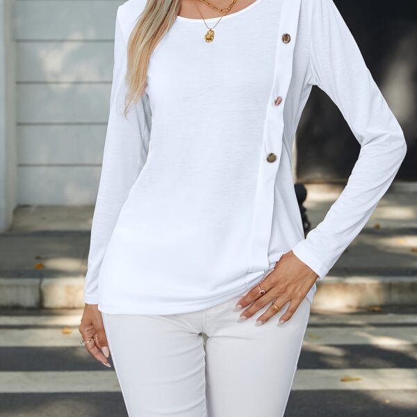 Buttoned Crew Top