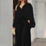 Women's Printed Shirt Wide Leg Pants Fashion Casual Set - Image 5