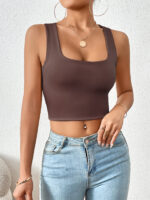 Square Collar Short Slim Vest - Image 10