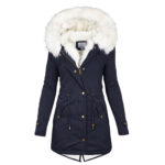 Women's cotton padded jacket with white collar - Image 5