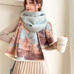 Vintage Plum Scarf Women's Artificial Cashmere Thickened Double-sided Student Shawl - Image 7