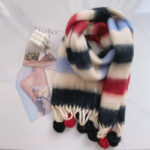 Rainbow Dopamine Mohair Tassel Scarf - Image 7