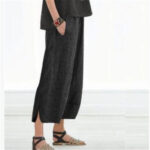 Wide Leg Pants Loose Casual Cotton Linen - Image 2