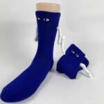 Mid Tube Black And White Couple Matching Holding Socks - Image 5